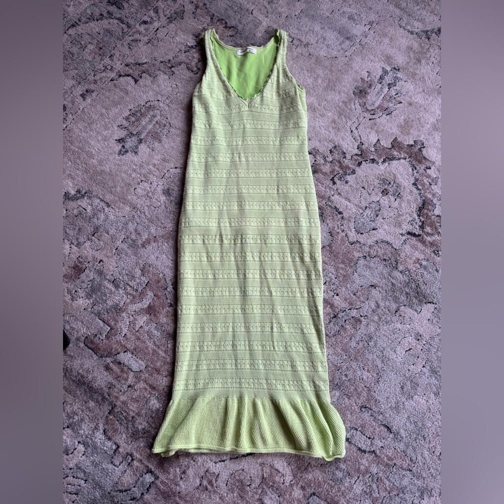 Amanda Uprichard Green Midi Crochet Dress Size M